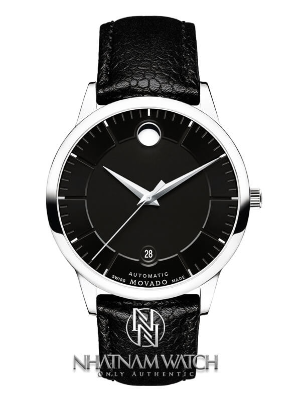 Movado 0607607 Automatic Leather Black Dial